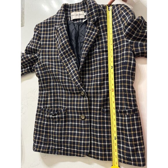 Vintage JH Collectibles 100% Wool Blazer Jacket Women’s 14 USA Button Plaid Navy - Picture 13 of 13